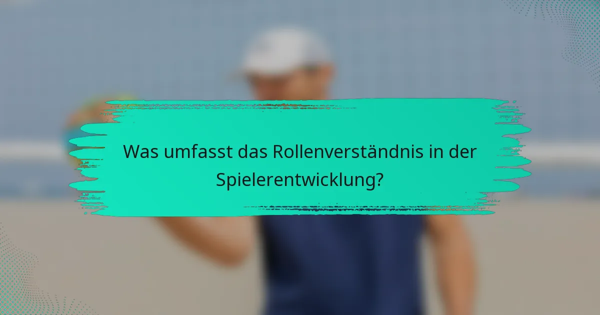 Was umfasst das Rollenverständnis in der Spielerentwicklung?