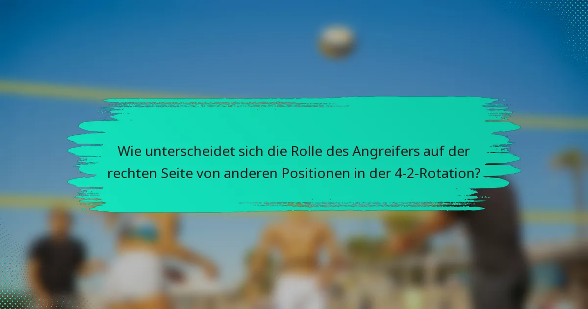 Wie unterscheidet sich die Rolle des Angreifers auf der rechten Seite von anderen Positionen in der 4-2-Rotation?